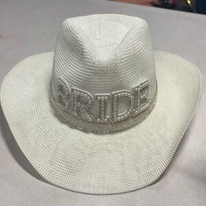 C.C Cream Bride Hat with Rhinestone Detail
